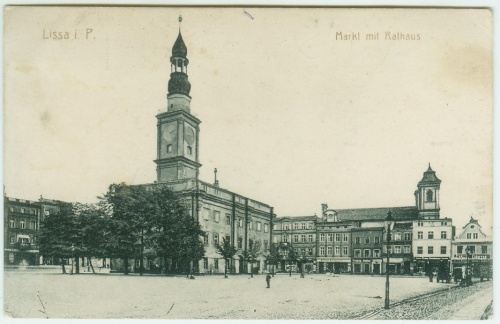 Leszczyński rynek. Pocztówka z ok. 1916 r.