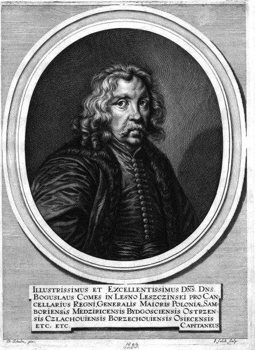 Bogusław Leszczyński (1612-1659), podkanclerzy koronny, właściciel Leszna, podczas którego rządów zrealizowano wielki plan budowy fortyfikacji miejskich. Portret wykonany przez królewskiego rytownika, J. Falcka wg obrazu D. Schultza., zdjęcie nr 3