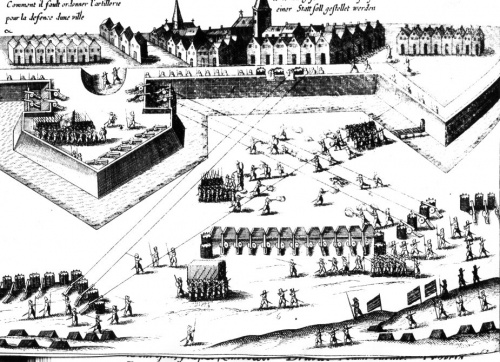 Ilustracja z Archelii przedstawiająca sposób prowadzenia ostrzału artyleryjskiego w pierwszej połowie XVII w., zdjęcie nr 4