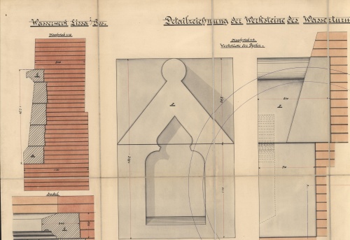 Wieża miała być zbudowana z cegły wraz z ozdobnymi elementami wykonanymiw w granicie. (APL)