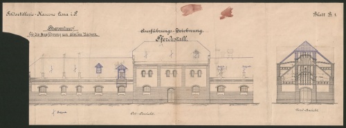 Zespół koszar artylerii polowej w Lesznie. Projekt stajni. (1901 r., APL)