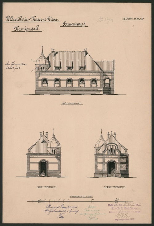 Stajnia chorych koni. (1901 r., APL)