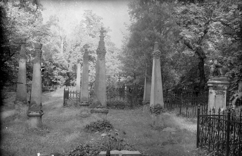 Wybitne walory artystyczne nagrobków z cmentarza kalwińskiego w Lesznie były przedmiotem zainteresowania służb konserwatorskich już na początku XX w. (AWUOZP)