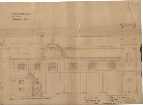 Projekt rozbudowy kościoła św. Mikołaja w Lesznie przedstawiający nowe prezbiterium i transept. (1905 r., APL), zdjęcie nr 9