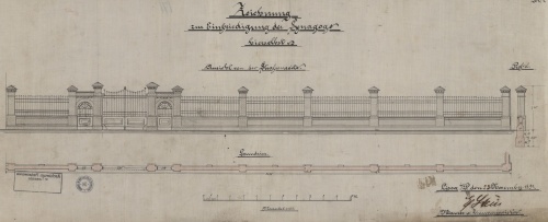 Projekt ogrodzenia wokł terenu synagogi w Lesznie. (1904 r., APL), zdjęcie nr 8