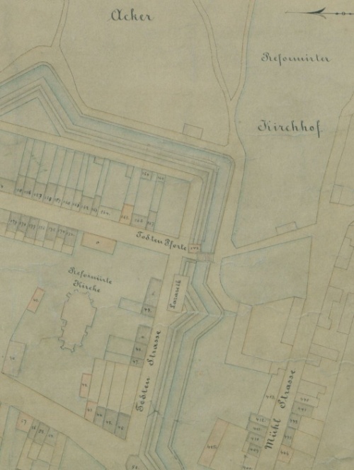 Dawna Furta zmarłych zaznaczona na planie Leszna jako Todtenpforte, zdjęcie nr 1